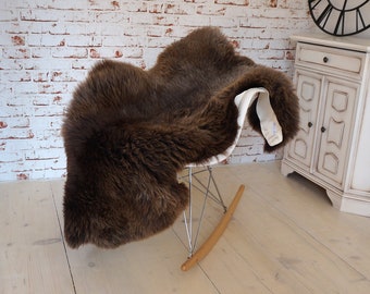 Giant Genuine Sheepskin Rug Brown Soft RY2 Warm Wool Natural Area Rugs Carpet Cheap Rug Shag Area Rug Throw hair is very thick, shiny !