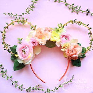 Summer Garden Wire Flower Mickey Ears, Flower and Garden Festival Floral Minnie Ears, Floral Mickey Ears, Disney Flower Minnie Ears