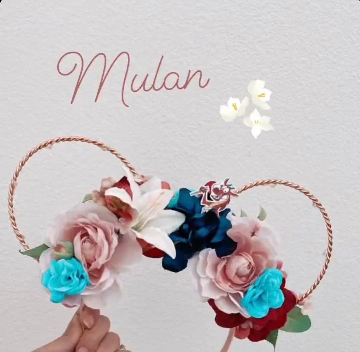 Mulan Floral Mickey Ears Headband, Disney Princess Light up  display picture 1
