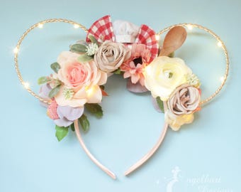 Disney HandMade Light Up Floral Cars McQueen Ears Lightning Mcqueen Mouse Ears: Floral Cars Inspired Light-up  main image 3