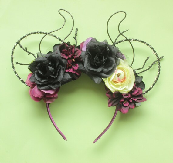 Maleficent Floral Mickey Ears Headband | Disney Villain 