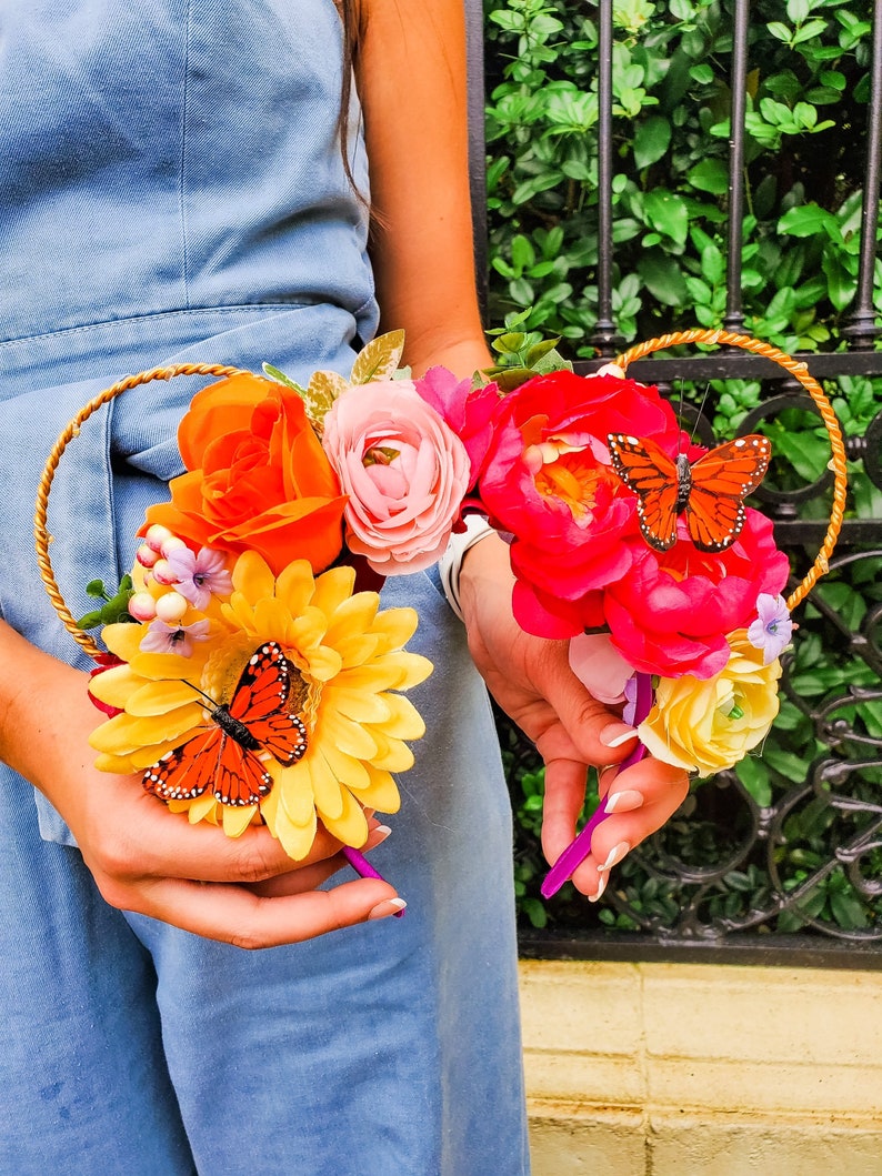 Butterfly Garden Ears Gift for Her Pink Floral Ears with image 5