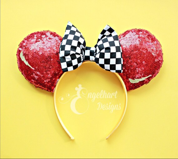Lightning Mcqueen Red Sequin Minnie Ears, Cars Headband With  display picture 2