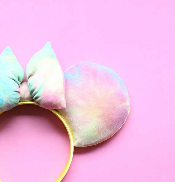 Pink tie dye ears headband Disney Parks Tie Dye Pink Sherpa Headband Ears – Magical  main image 3