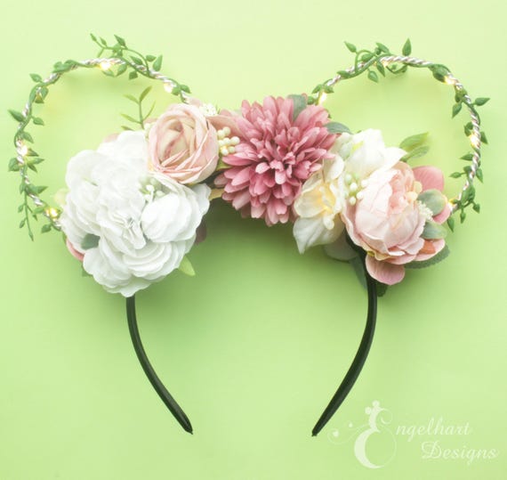 Vintage Victorian Floral Light up Minnie Mouse Ears Headband  display picture 1