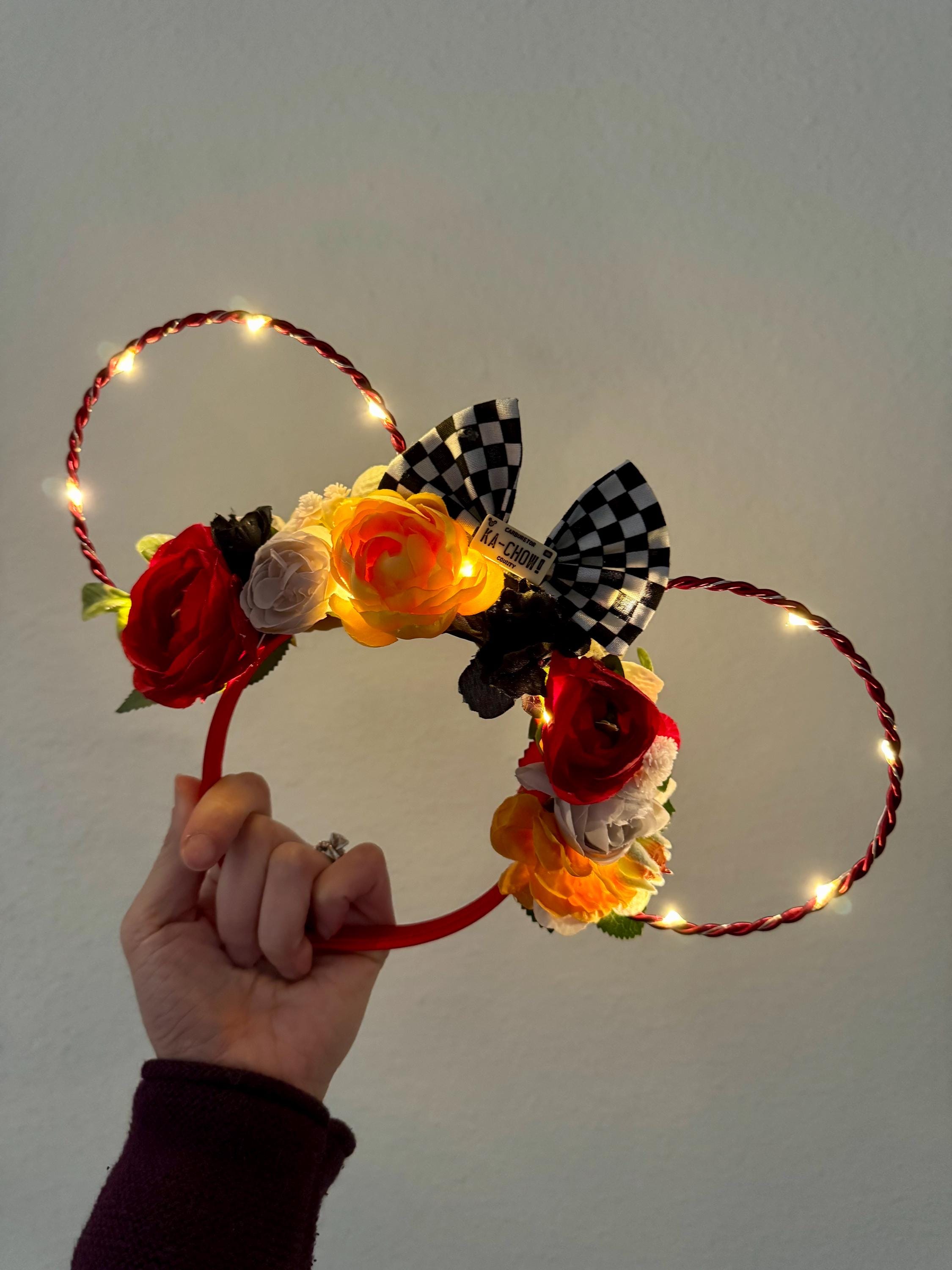 Lightning Mcqueen Mouse Ears: Floral Cars Inspired Light-up  display picture 3