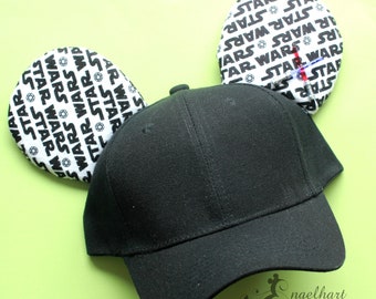 Star Wars Mickey Ears Hat: Men's Galaxy's Edge Baseball Cap with Lightsabers