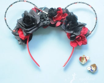Floral Light Up Star Wars Headband: Dark Side Darth Vader Mouse Ears