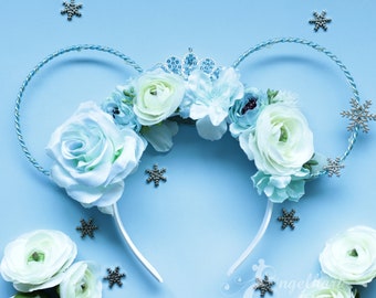 Anna Floral Mouse Ears: Frozen Princess Headband With Tiara  display picture 3