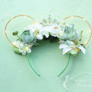 Tiana Floral Mouse Ears: Princess and the Frog Headband