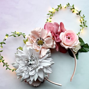 Vintage Victorian Floral Light Up Minnie Mouse Ears, Disney Ears, Floral Mickey Mouse Ears, Wire Mickey Mouse Ears Light Up