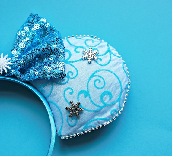 Disney Light Blue and Silver Elsa Snowflake Ears Headband s-l400.jpg main image 4