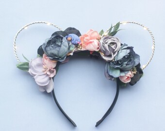 Eeyore Inspired Floral Mouse Ears: Winnie the Pooh Light Up Headband