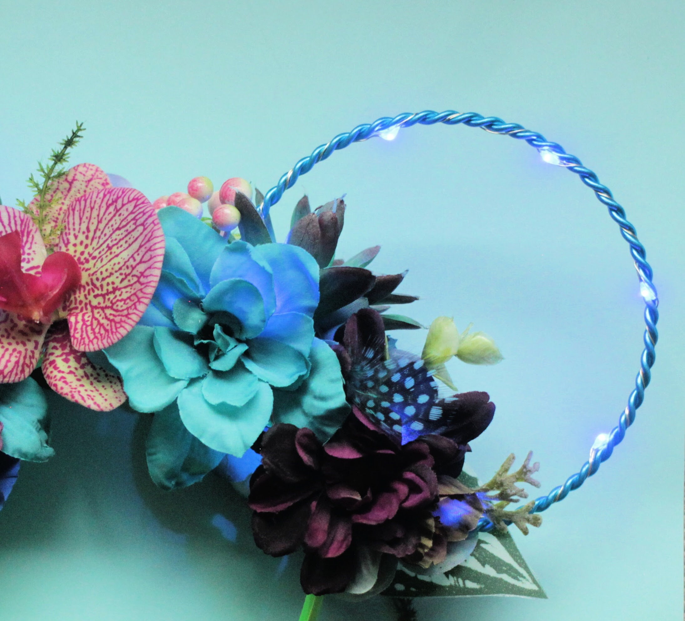 Disney World Avatar Floral Mouse Ear Headband - Pink & Blue New Na main image 3