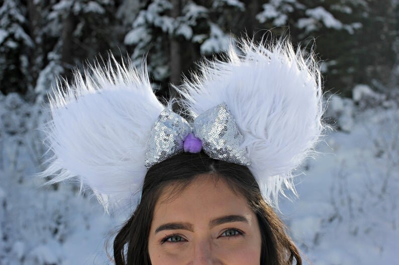 Yeti Disney Ears with Blue Bow Abominable Snowman Ears with Etsy