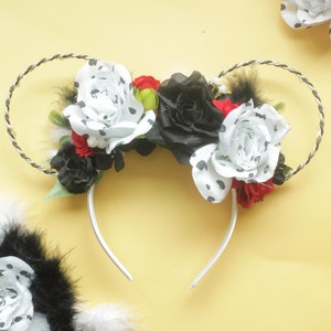 Cruella Ears, Dalmatian Mickey Ears, Cruella Ears Headband, Cruella Headband, Disney Ears Villain Cruella, Disney Ear Cruella, Cruella Devil