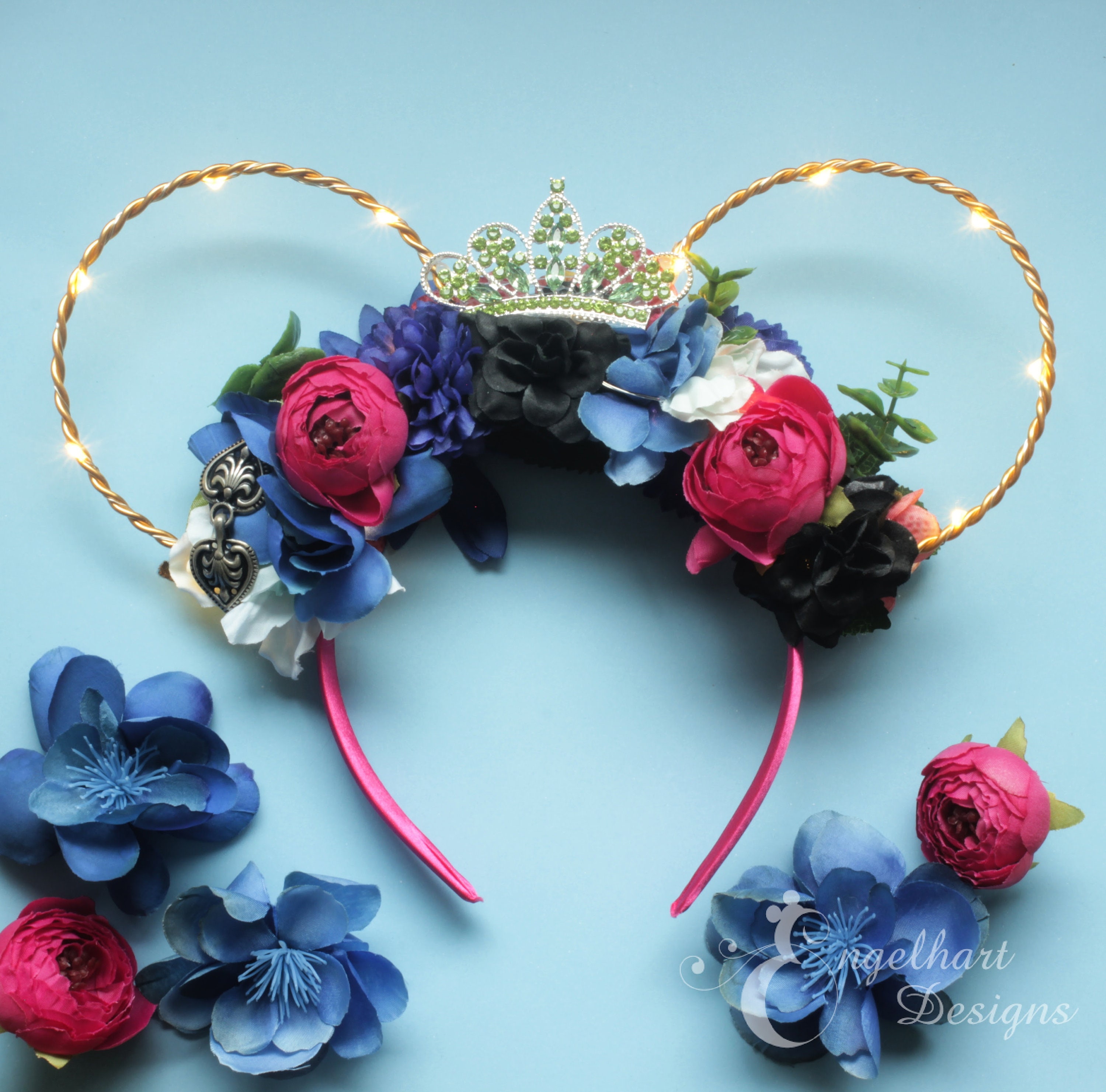 Anna Floral Mouse Ears: Frozen Princess Headband With Tiara  display picture 2