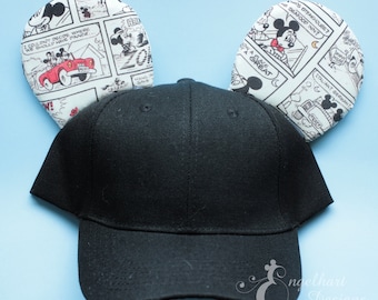 Comic Strip Mickey Mouse Ears Hat, Baseball Cap