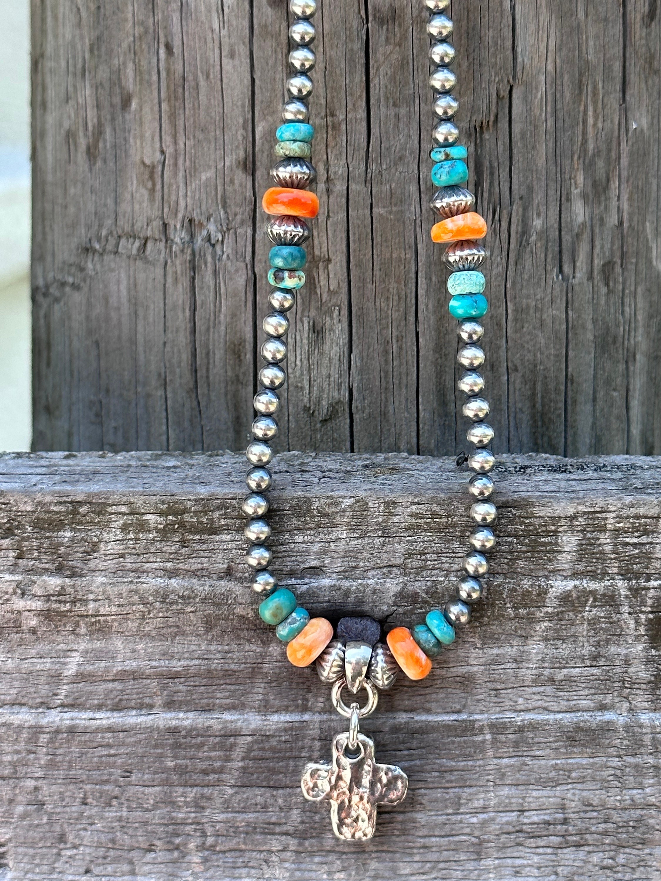 Blue Oyster Necklace Etsy