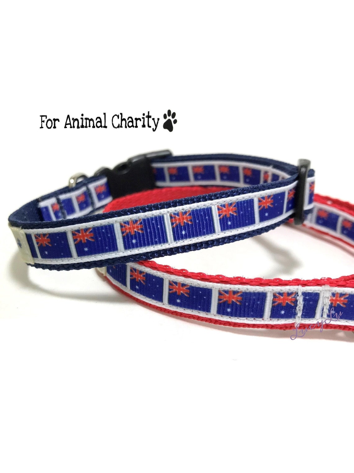 Australian Aussie Flag Dog Collar for Animal Charity Red Etsy
