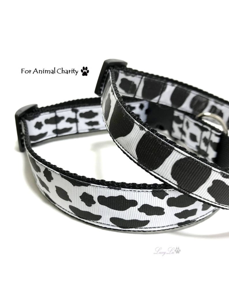 Cow Print Dog Collar for Animal Charity Cow Animal Print Etsy