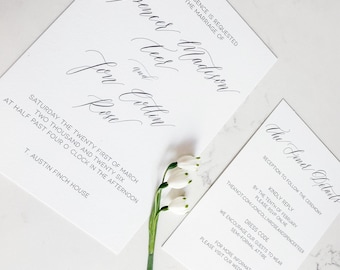 Custom Modern Calligraphy Invitation Suite | Romantic Hand Lettered Script for Wedding