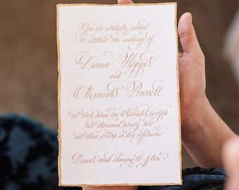 Invitaciones de boda con caligrafía personalizada / Diseño manuscrito o digital / Elegante y romántico conjunto de invitaciones