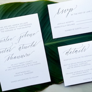 Faire-part de mariage personnalisé// calligraphie moderne + création de caractères
