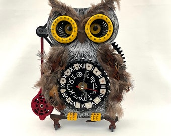 Tabletop Clock-Owl clock-owl lover gift-wooden table clock-unique clock
