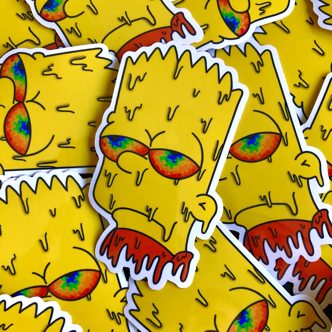 Bart Simpson Drippy Sticker - Etsy UK