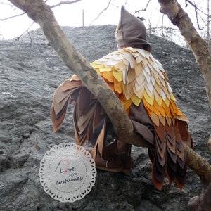 Toddler owl wings, Halloween owl wings cape, soft flappable wings, wings halloween, owl birthday party, halloween toddler costume bird wings