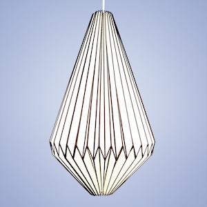 Origami lamp &quot;Drop&quot; folded from paper black and white