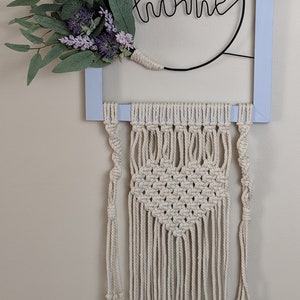 Macrame Wood Home Wall or Door hanging. Spring Wreath. Summer Wreath. Year Round Wreath. Farmhouse Decor. image 2