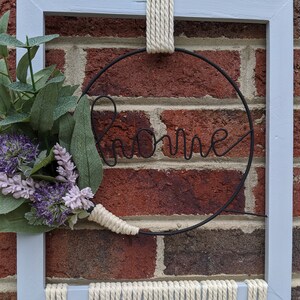Macrame Wood Home Wall or Door hanging. Spring Wreath. Summer Wreath. Year Round Wreath. Farmhouse Decor. image 4