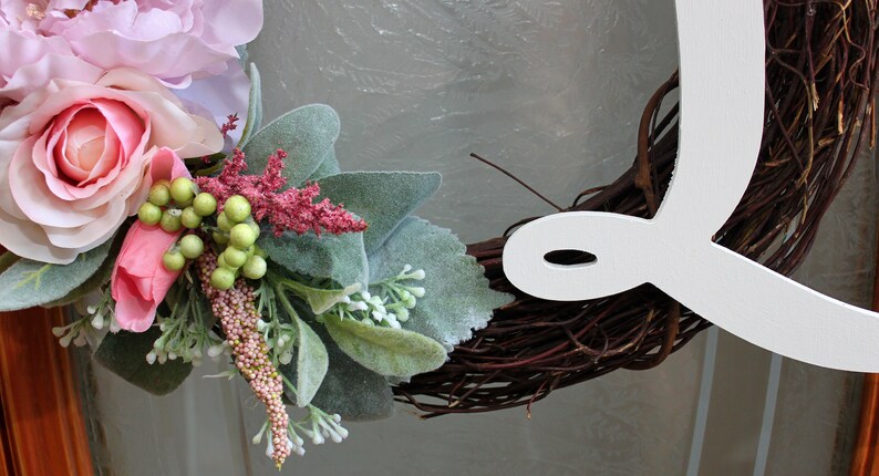 Varied Shades of Pink 14 Inch Year Round Floral Grapevine Wreath Personalized Spring Wreath Summer Wreath Outdoor. Front Door Wreath
