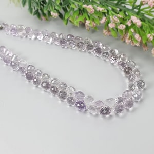 Amethyst Gemstone Faceted Loose Beads: 92.50cts Natural Untreated Purple Amethyst Loose Tear Drops Checker Cut Heishe Statement Beads 5mm 9&quot;