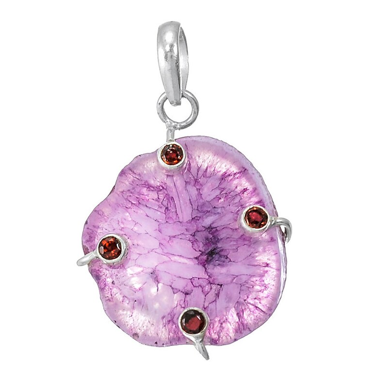 Dyed Pink SOLAR QUARTZ /& Red Garnet Gemstones Fancy Drop Pendant 925 Sterling Silver PENDANT 1.5 Bezel Set Fancy Pendant Gift For Her