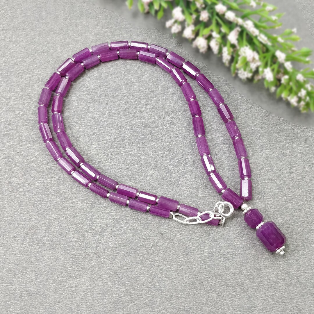 Blue Raspberry Stone Buy Raspberry Sapphire Gemstone Fancy Cut Necklace: 23.00gms Natural ...