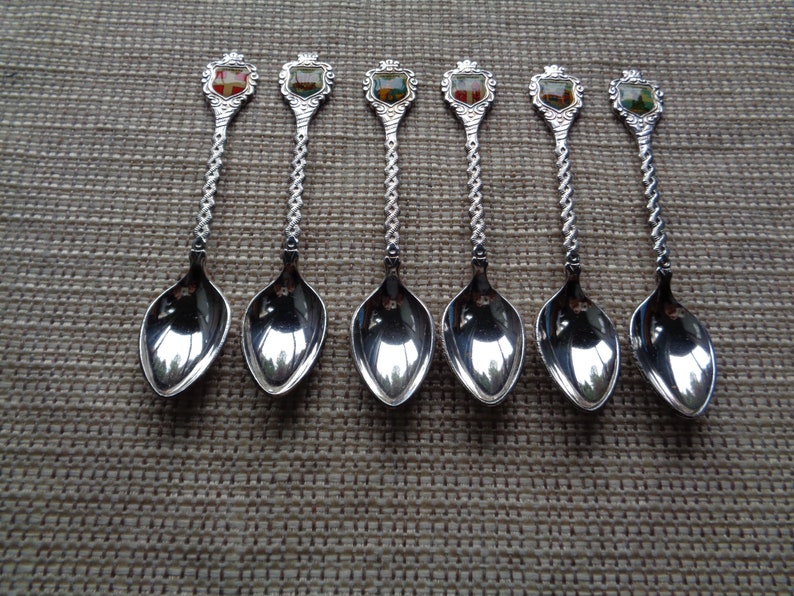 1st SALE ENDS SEPT Vintage Box Set 6 Denmark Danmark Spoons Silverplated Forsolvet