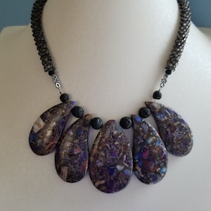 Impression Jasper Kumihimo Necklace, Artisan Gemstone Kumihimo Necklace