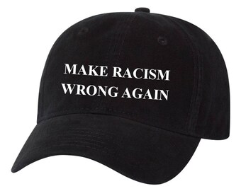 Dad Hat TAS Apparel Make Racism Wrong Again Blue Baseball Cap