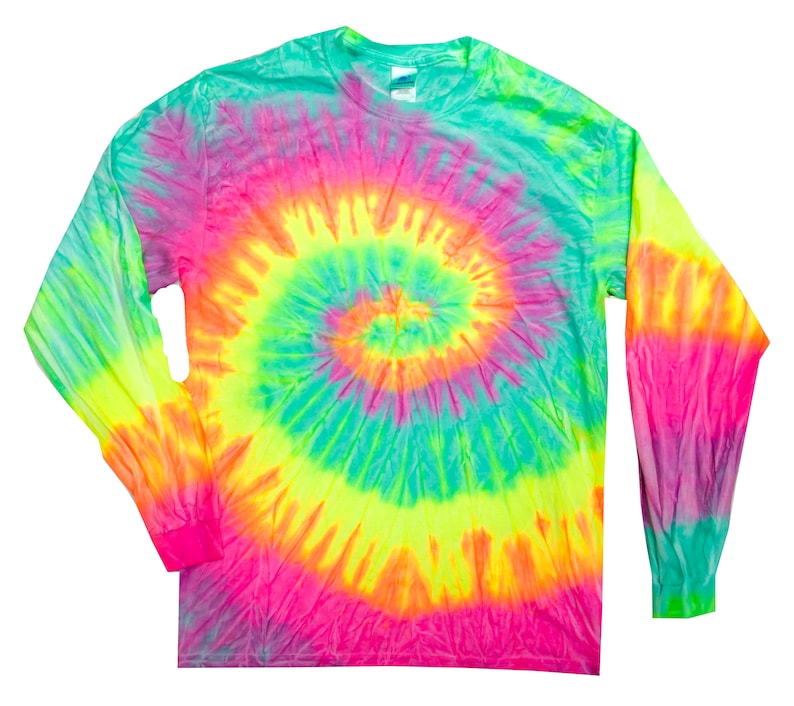 CUSTOM Tie Dye Long Sleeve T-shirt Your Own Text Design Logo - Etsy