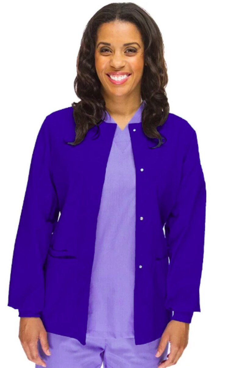 Custom Women's Solid Scrub Jacket Your Text or Logo Etsy