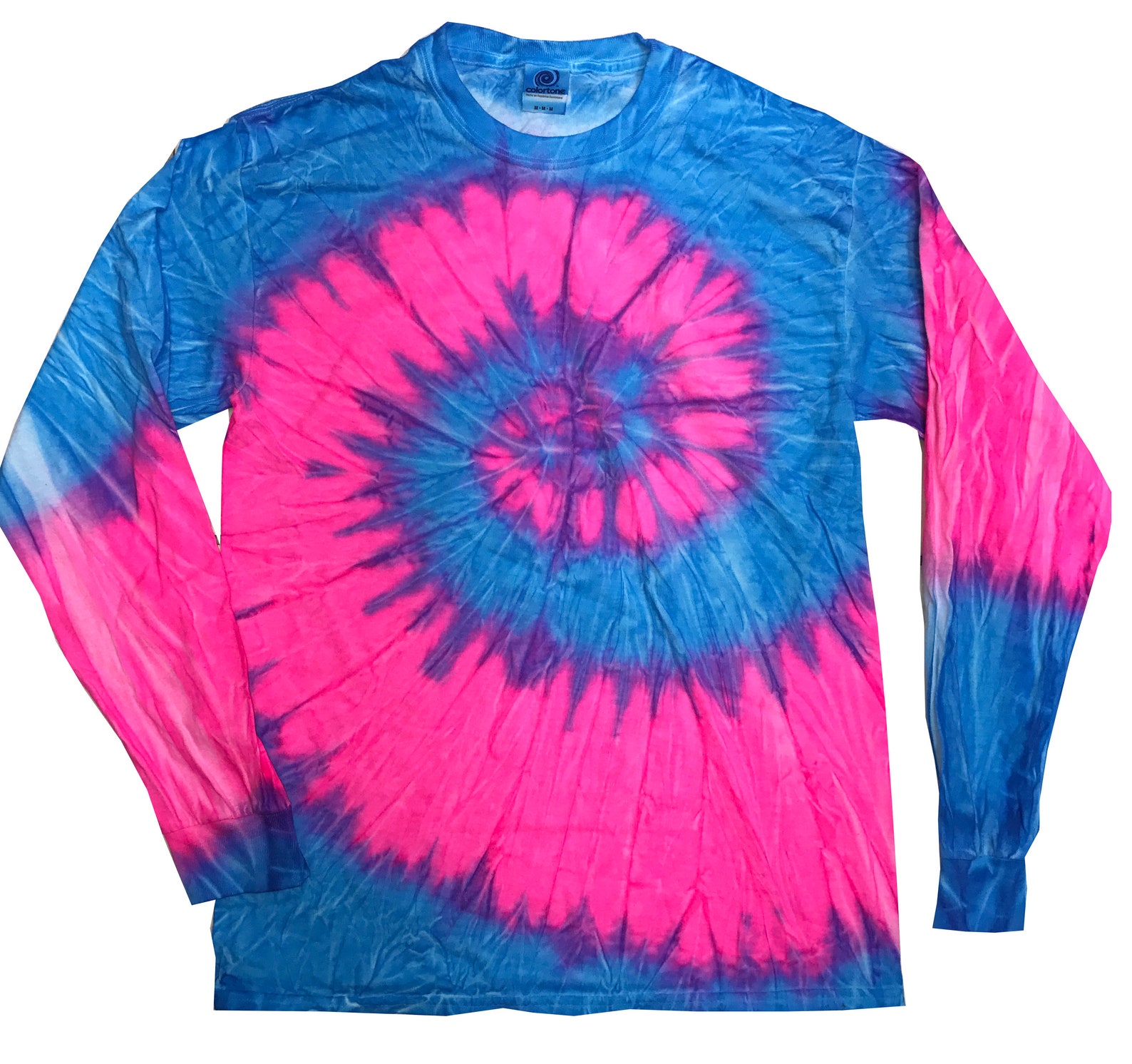 CUSTOM Tie Dye Long Sleeve Tshirt Your Own Text Design Logo Etsy