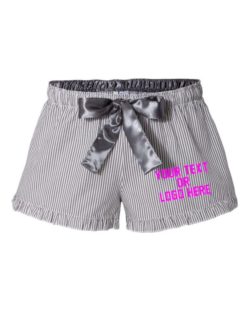 Custom Premium Women/'s Boxercraft Ruffled Boxer Pajamas Custom Text Back Sorority Girlfriend Gift for Her Wedding Lingerie VIP Bride Party