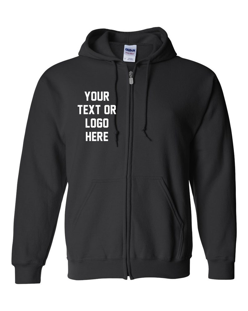 Custom Zip up Hoodie Hoody Your Own Text Design Logo - Etsy