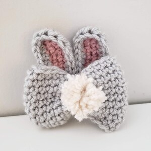 Bunny Bow Crochet Pattern, Bunny Ear Hair Bow Pattern, Easter Bunny Bow, Spring Crochet PDF, Girl Hair Bow Pattern image 2