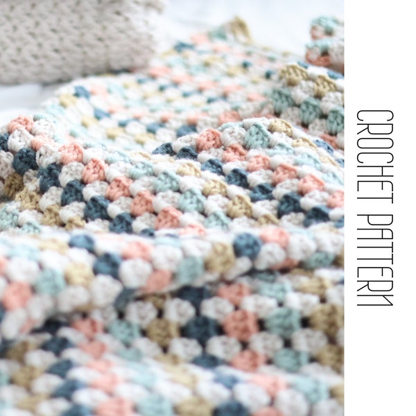 Granny Gratitude Blanket:  Crochet Pattern and Video Tutorial.  US Crochet terms and English Written.