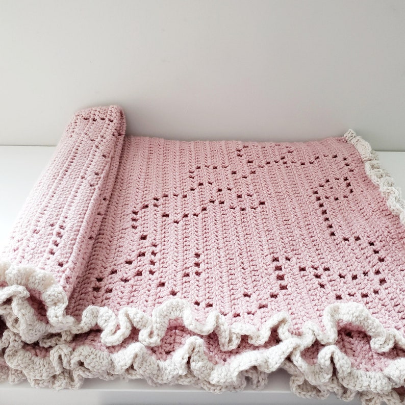 Crochet Unicorn Blanket, Crochet Pattern, Pegasus Filet Crochet, Baby Girl Gift, Baby Shower, Nursery Decor image 5