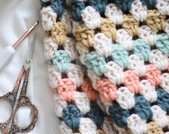 Manta de agradecimiento de la abuela: Patrón de crochet y videotutorial. Términos de crochet estadounidenses e inglés escrito.